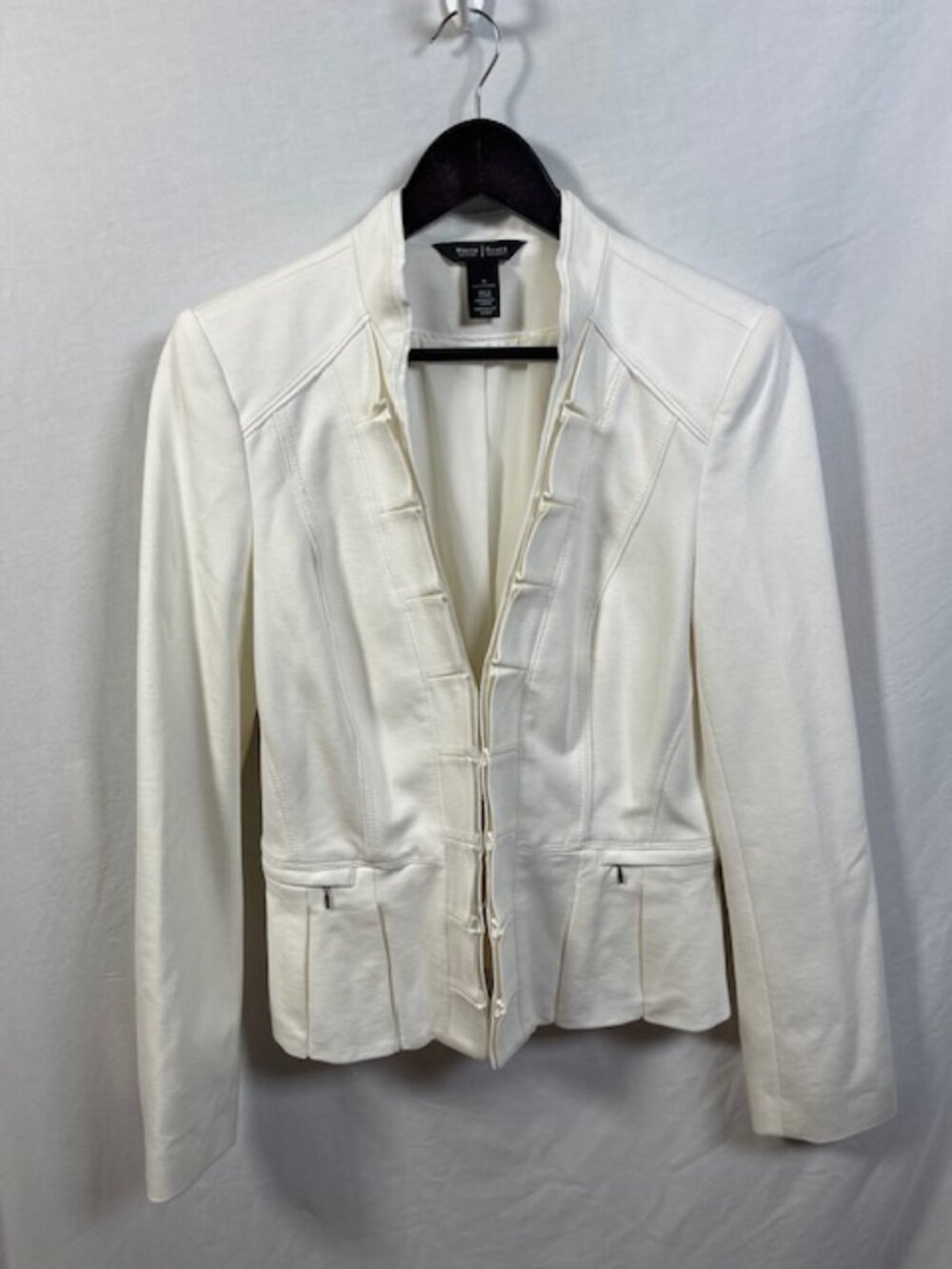 White House Black Market Ivory Fitted Blazer Jacket Size 10